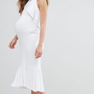 Asos Maternity Double Ruffle Halter Dress Sz 6